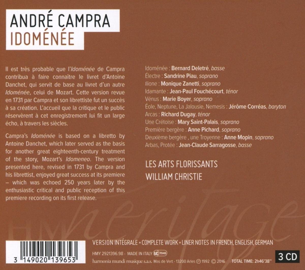 Idomenee Andre Campra Les Arts Florissants William Christie