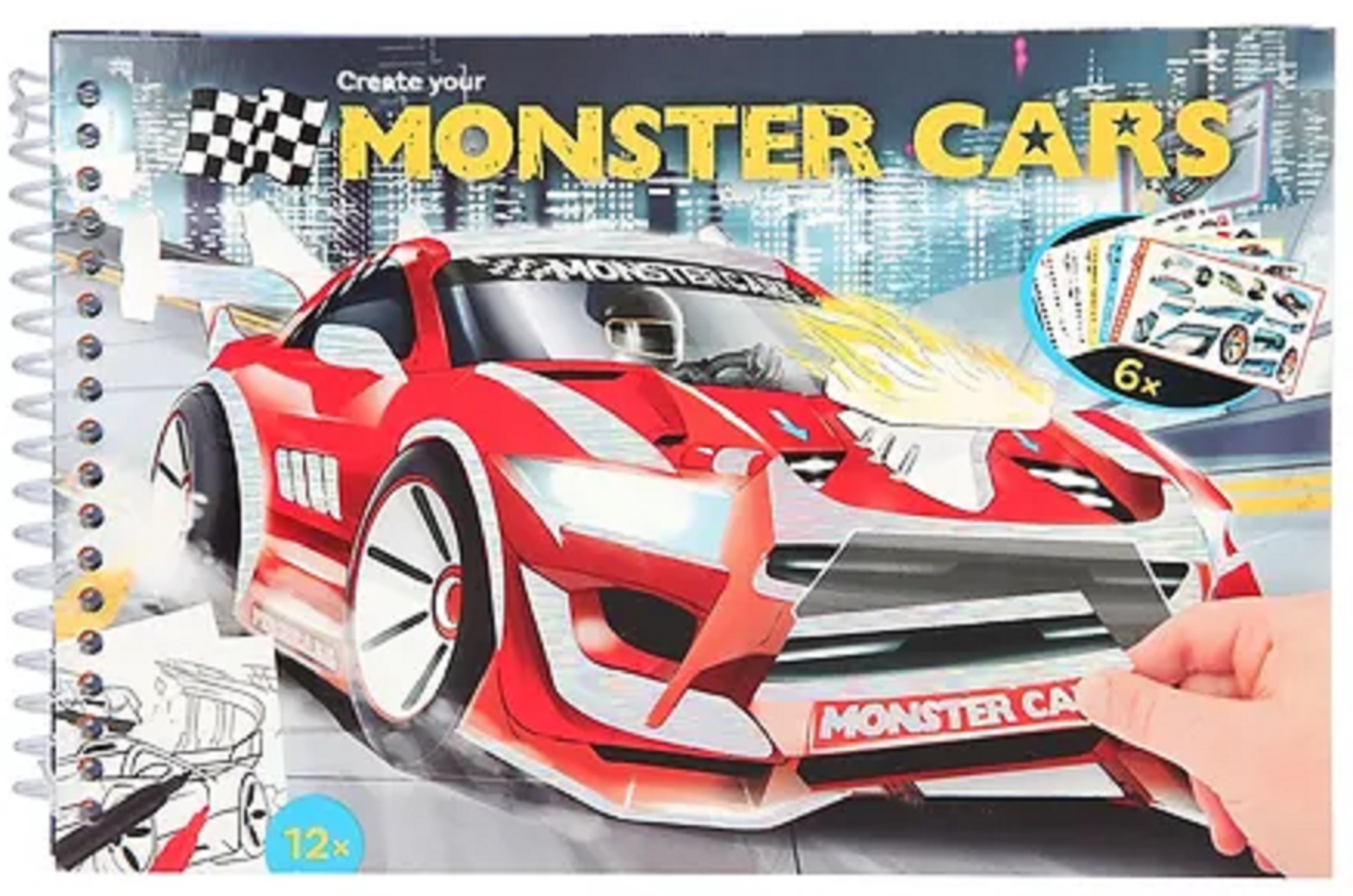 Carte De Colorat Cu Stickere Monster Cars