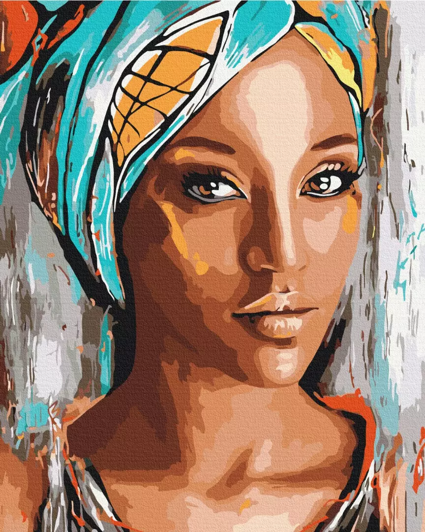 Set Pictura Pe Numere Portrait Of An African Woman Brushme