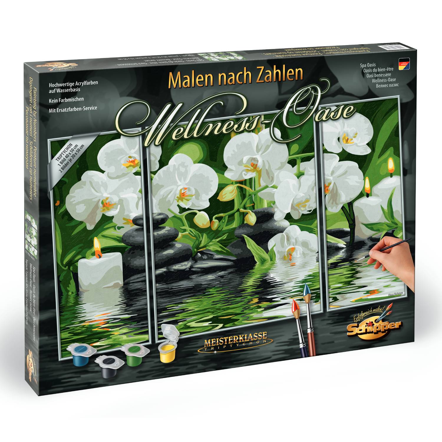 Kit Pictura Cu Numere Triptic Spa Oasis 50x80 Cm Schipper