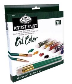 Set 18 x 12 ml culori ulei si 2 pensule Royal & Langnickel