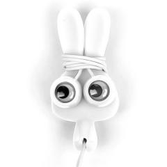 Bunny Buddy Ear Buds and Cord Wrap - White