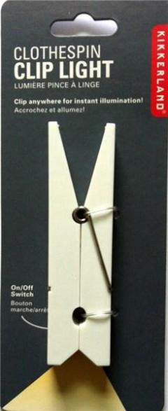 Clothespin Clip Light White