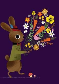 Felicitare Rabbit with Flower