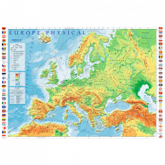 Puzzle 1000 piese - Harta Fizica a Europei