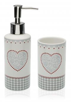 Set pahar si dispenser pentru baie