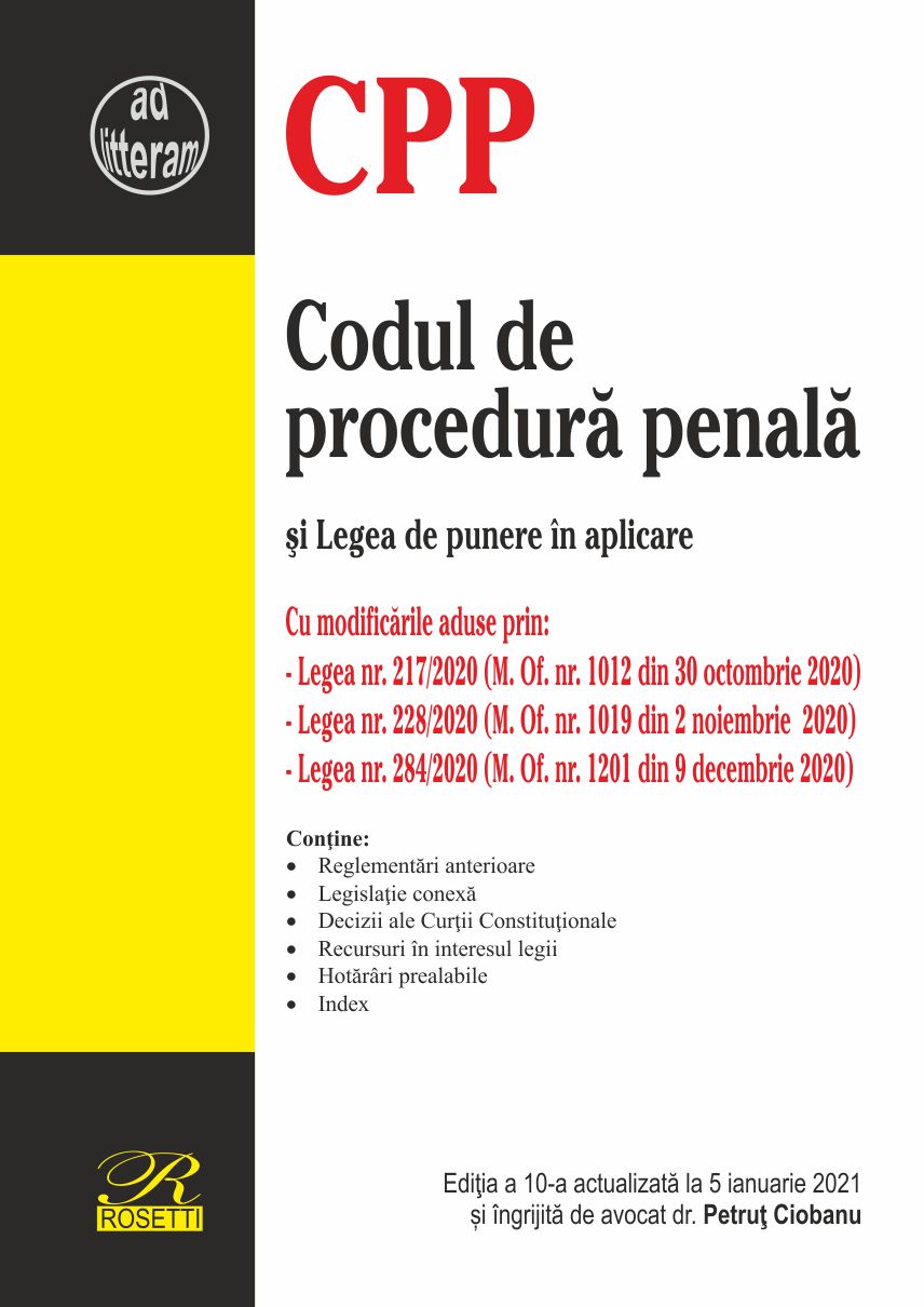 Codul de procedura penala si Legea de punere in aplicare 