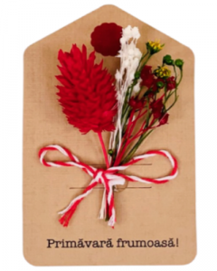 Martisor - Cartonas cu magnet cu flori uscate