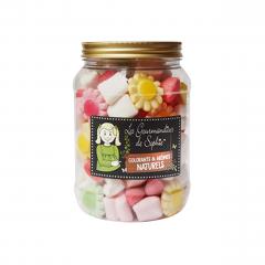 Borcan bezele - Les Bocaux Fleurs, fraises & coeurs guimauve, 465g
