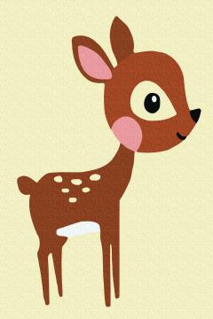 Set pictura pe numere - Happy Deer, 20x30 cm