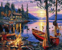 Set pictura pe numere - Camping, 40x50 cm