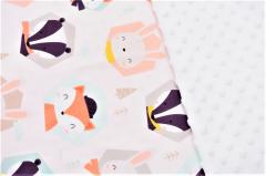 Set pernuta cu buzunar pentru carti si paturica "Prieteni din padure" - Alb