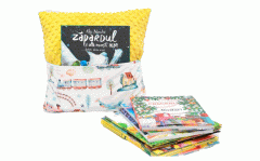 Pernuta cu buzunar pentru carti "Trenulete jucause" - Galben