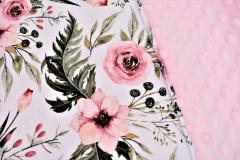 Pernuta cu buzunar pentru carti "Gradina de trandafiri" - Roz