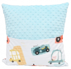 Pernuta cu buzunar pentru carti "Super masinute" - Bleu