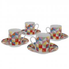 Set 4 cesti si farfuriute - Geometric Rex London