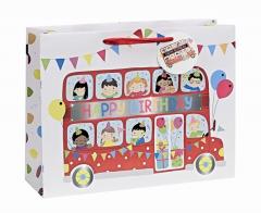 Punga mica pentru cadou - Happy Birthday Bus Meridian Import Company
