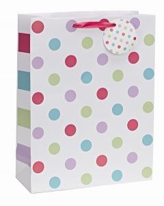 Punga pentru cadou - Spots Stripes - Pink - mini Meridian Import Company