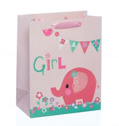Punga pentru cadou - Pink Elephant - Medie Meridian Import Company