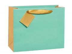 Punga pentru cadou - Aqua & Gold - mare Meridian Import Company