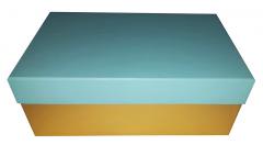 Cutie pentru cadou - Aqua gold - 18.5 x 12.5 x 7.5 cm