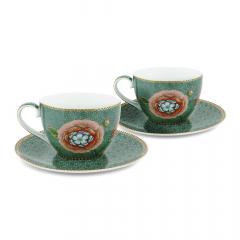 Set 2 cesti cu farfurie - Spring to Life Green Pip Studio