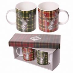 Set 2 cani - Tartan Stag Pattern