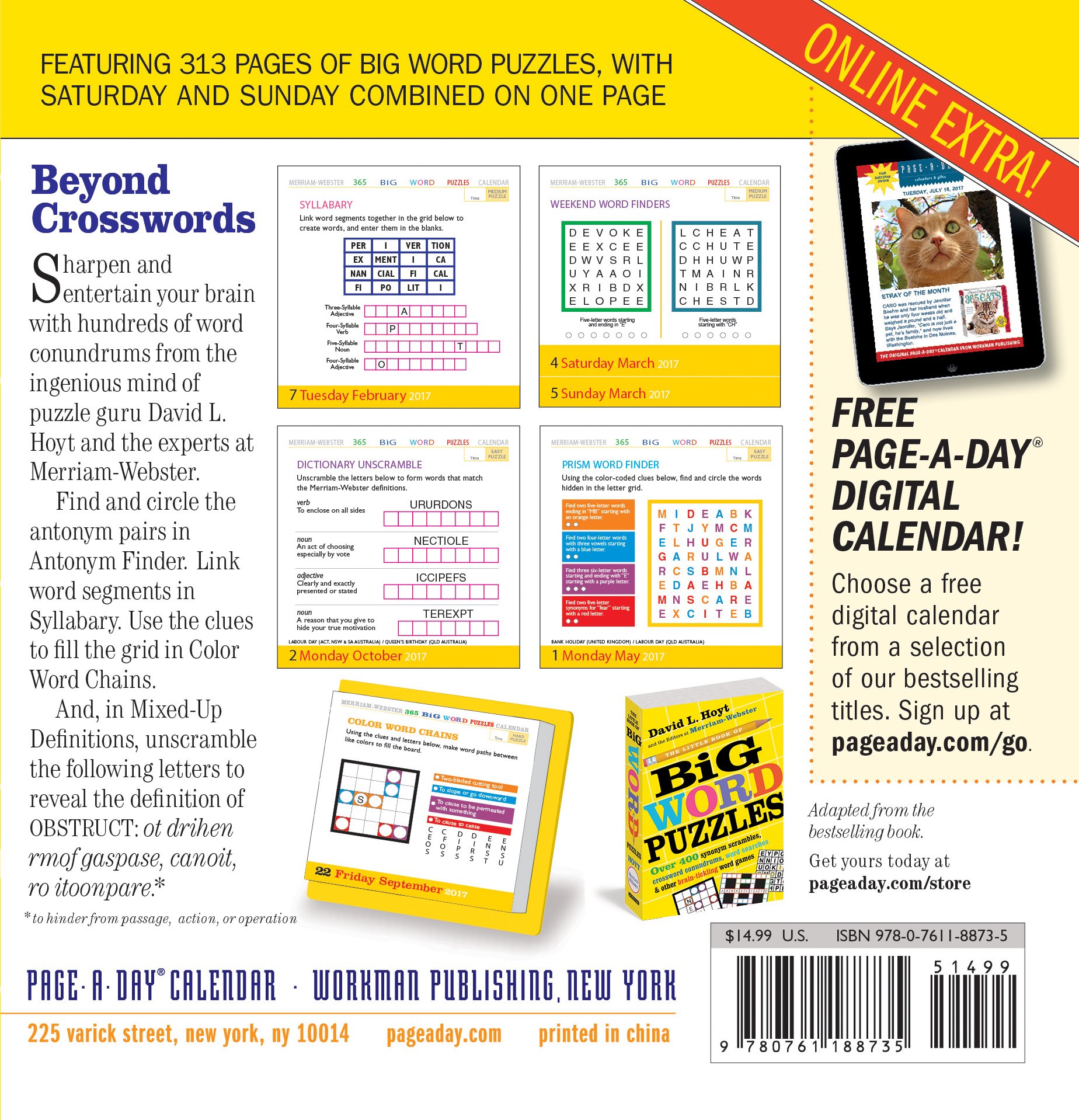 Calendar 17 Big Word Puzzles Workman Publishing