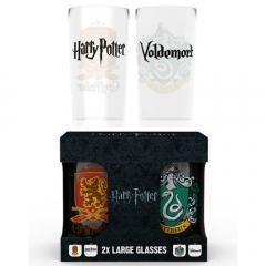 Set 2 pahare - Harry Potter - Gryffindor and Slytherin Crests Pyramid International