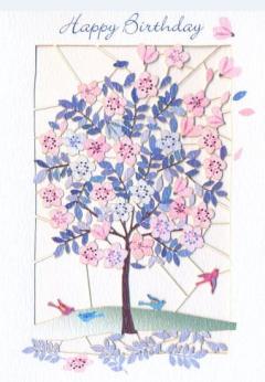 Felicitare - Happy Birthday Blossom Tree Forever Handmade Cards
