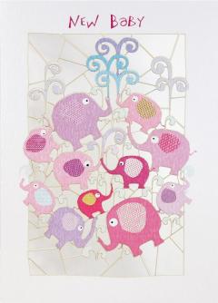 Felicitare - Elephants new baby Forever Handmade Cards