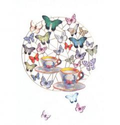 Felicitare - Teacups & Butterflies Forever Handmade Cards