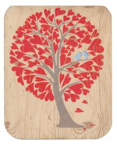 Felicitare - Red heart tree