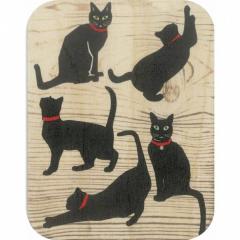 Felicitare din lemn - Wooden - Black Cats