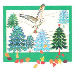 Felicitare - Xmas Owl over Treetops