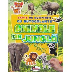 Carte de activitati cu autocolante - Animale din jungla 