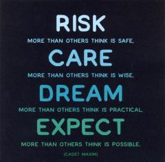 Felicitare - Risk, care, dream, expect