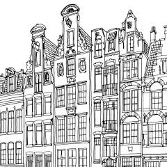 Carte postala de colorat - Fantastic Cities - Mai multe modele