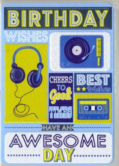 Felicitare - Birthday Wishes Headphones Laura Darrington Design