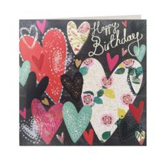 Felicitare - Happy Birthday Hearts Laura Darrington Design