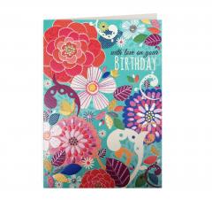 Felicitare - With Love on your Birthday Floral Laura Darrington Design