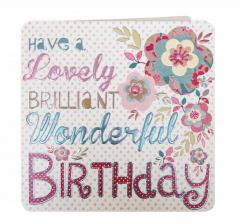 Felicitare - Lovely. Brilliant. Wonderful Birthday Laura Darrington Design