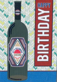Felicitare - Wine Bottle Birthday Laura Darrington Design