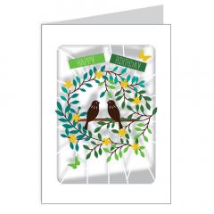 Felicitare - Happy Birthday Birds Forest Alljoy Design