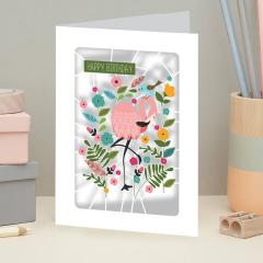 Felicitare - Happy Birthday Flamingo Alljoy Design