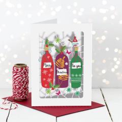 Felicitare - Merry Christmas Bottles