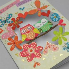 Felicitare - 2 Owls Happy Birthday Alljoy Design