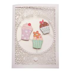 Felicitare - Happy Birthday Three Cupcakes Alljoy Design