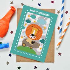 Felicitare - Happy Birthday Lion Kids Alljoy Design