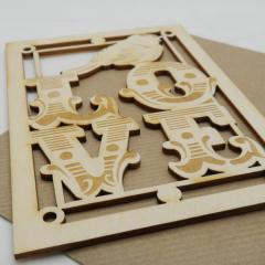 Felicitare din lemn - LOVE Alljoy Design